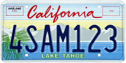 Lake Tahoe license plate